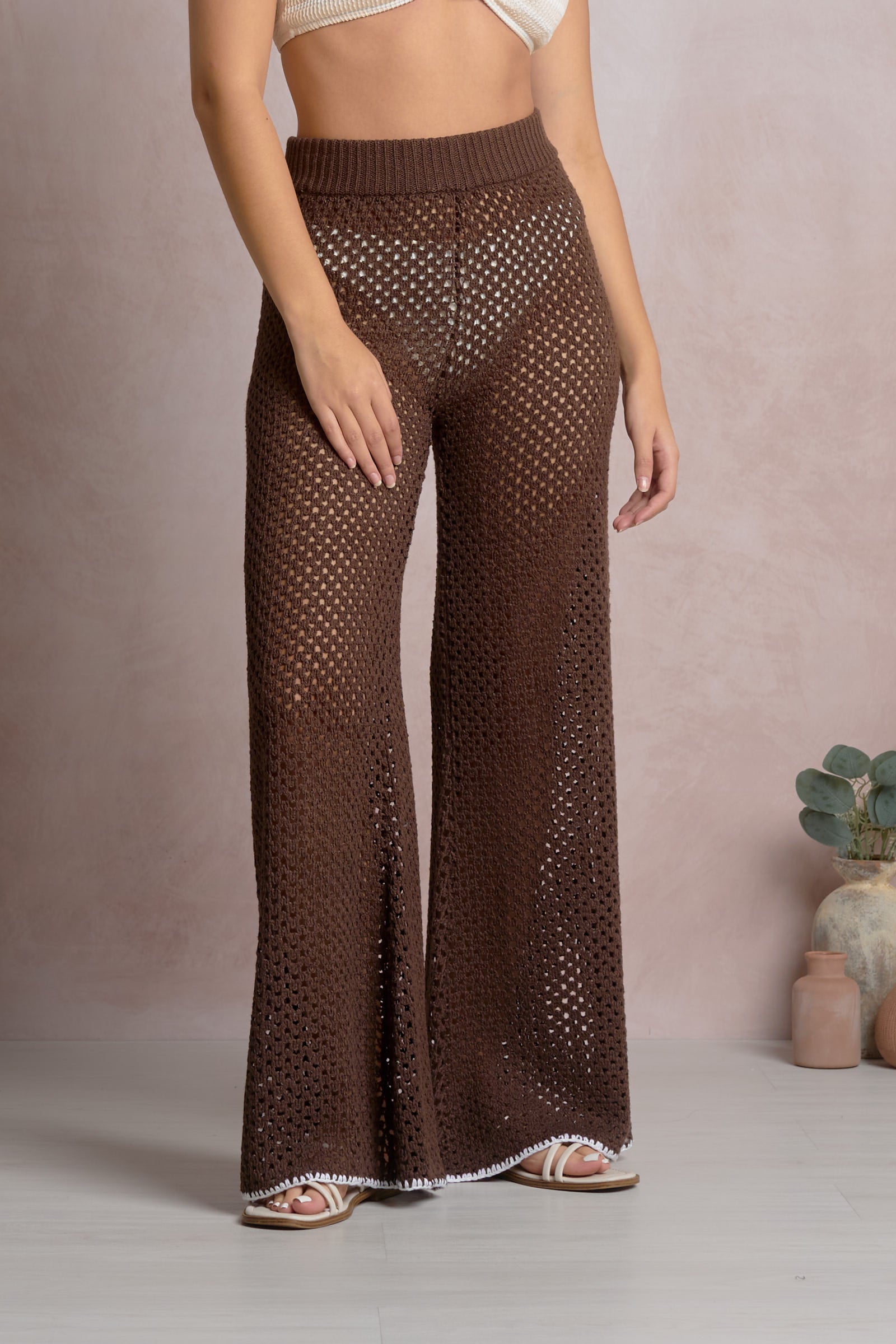 Sosa Crochet Pull-On Pants – Wide Leg Resort Crochet Pants | ELAN