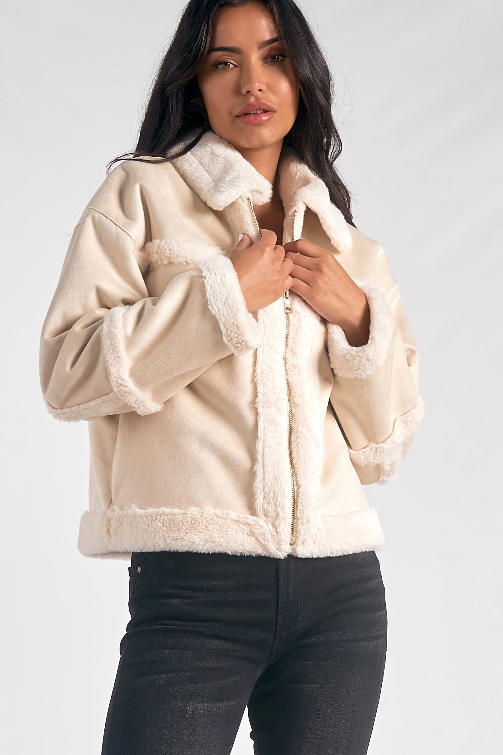 Muse Cropped Sherpa – Shop Elan