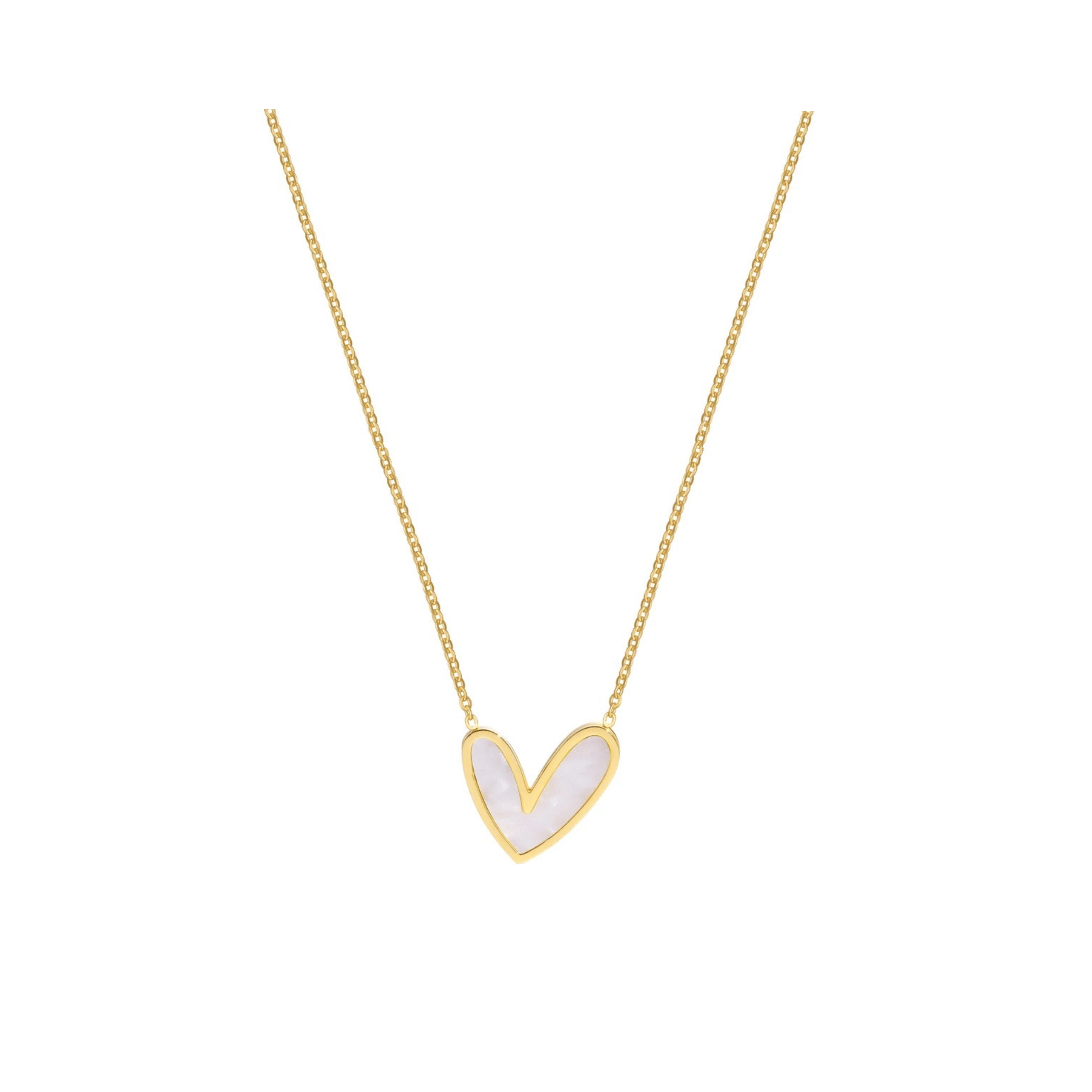Abigail Mother of Pearl Heart Necklace