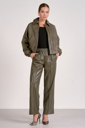 Jaya Faux Leather Pant - Shop Elan