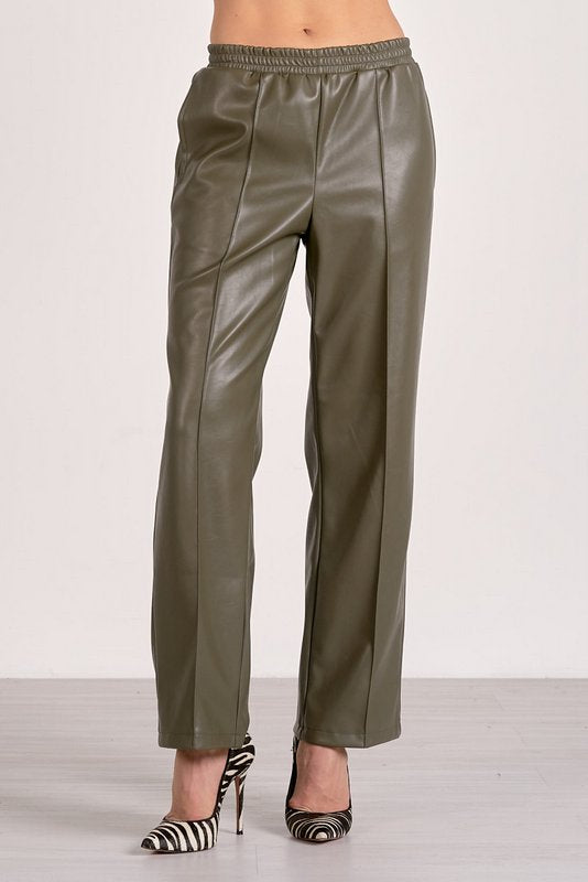 Jaya Faux Leather Pant - Shop Elan
