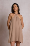 Santorini Halter Dress Brown - Shop Elan