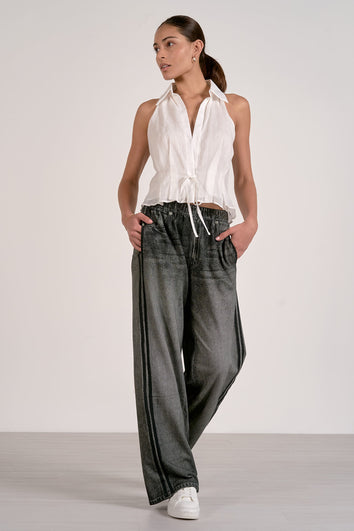 Jojo Denim Track Sweatpants Charcoal