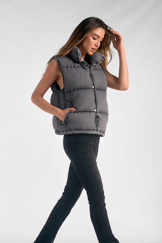 Gray puffer hot sale vest womens