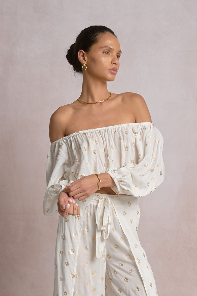 Romi Top White Polka - Shop Elan