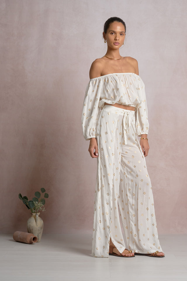 Romi Top White Polka - Shop Elan