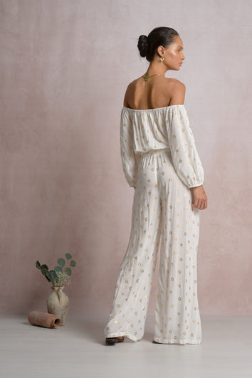 Romi Top White Polka