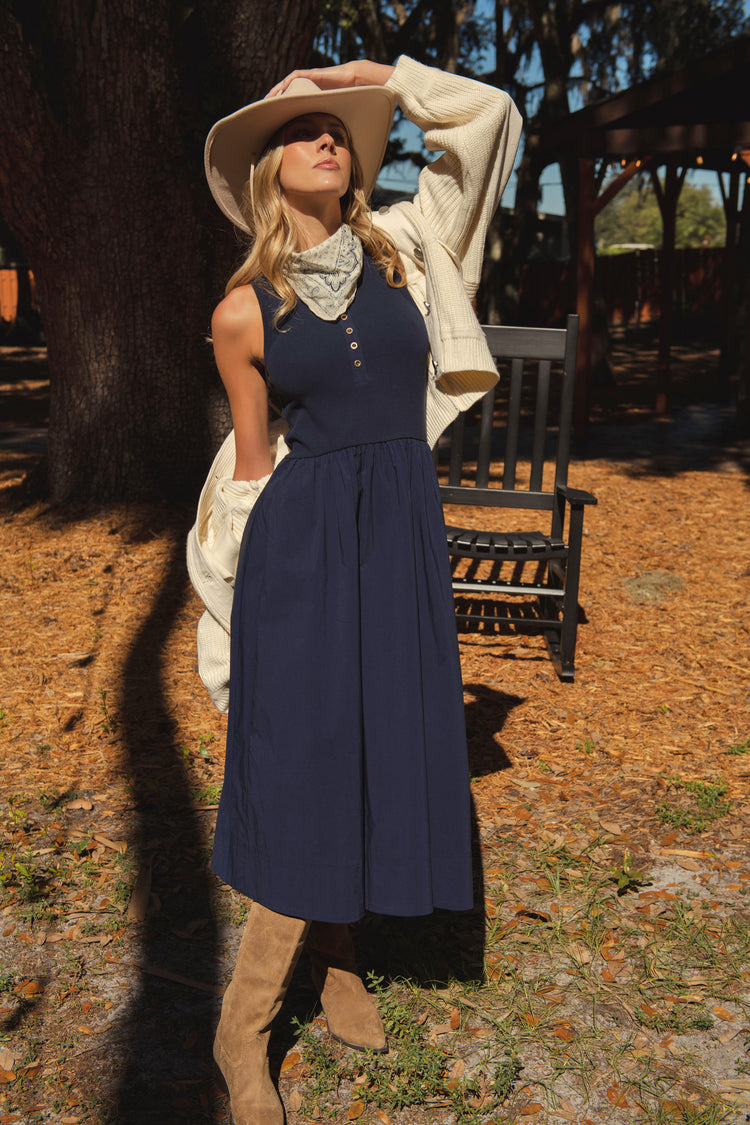 ELAN Meadow Maxi Dress Navy / S