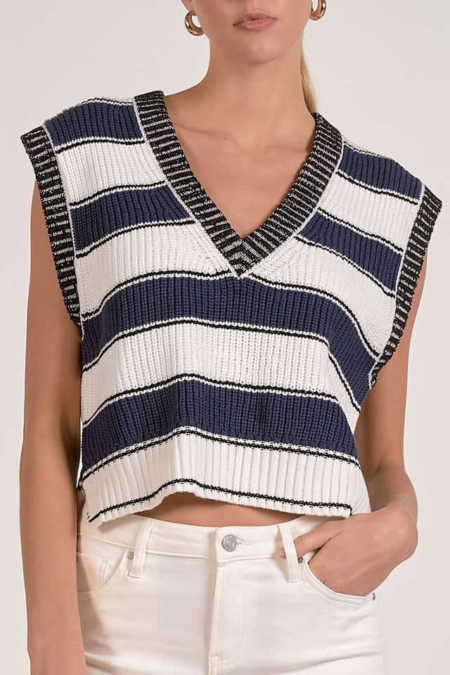 Slate Sleeveless Sweater - Shop Elan