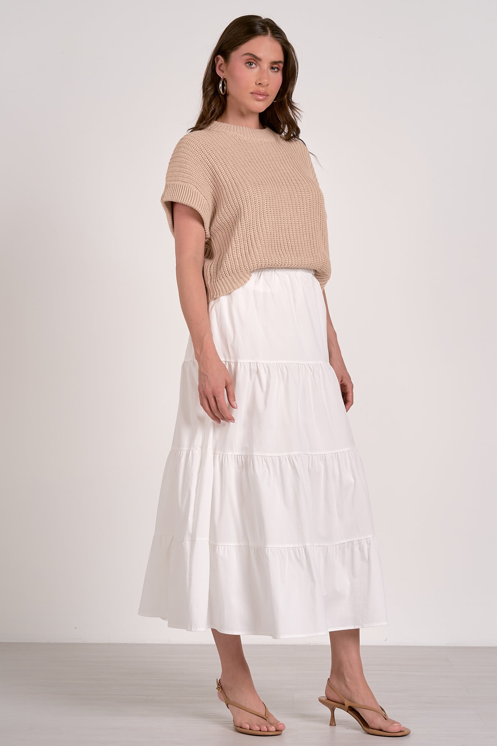 Opal Sweater Dress - Elan White White Black Stripe / XL Opal Sweater Dress - Elan White White Black Stripe / XL