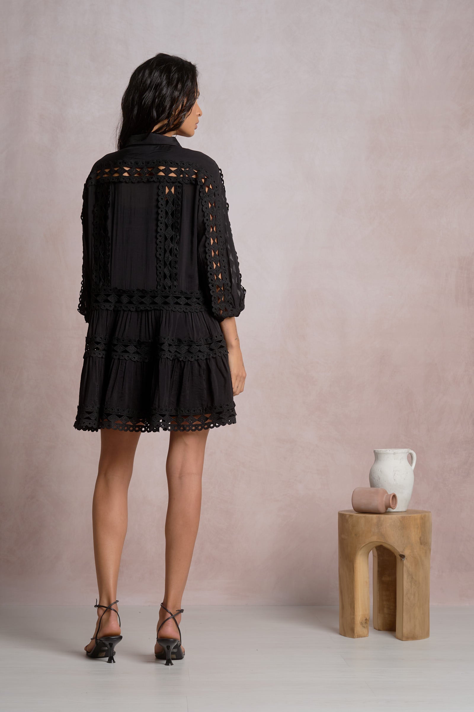 Solace Collared Mini Dress Eyelet Trim 3/4 Sleeve Resort Dress | Shop Elan Solace Collared Mini Dress Eyelet Trim 3/4 Sleeve Resort Dress | Shop Elan