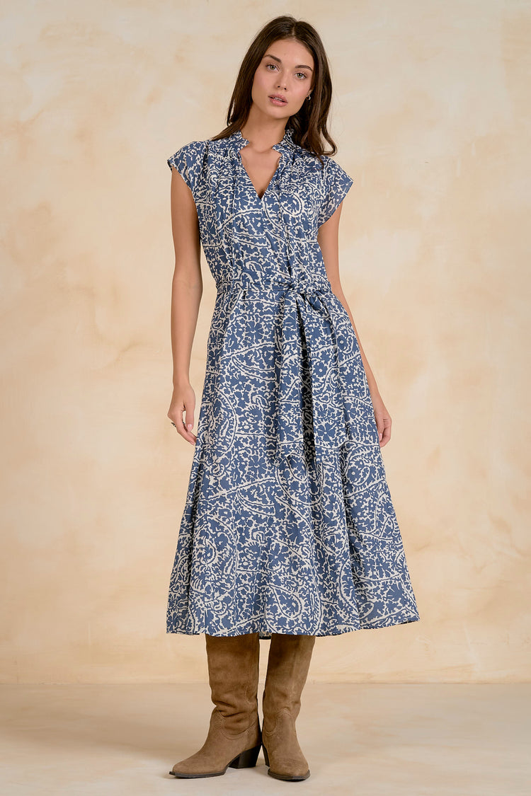 ELAN Navy Nomadia Maxi Dress (Large)