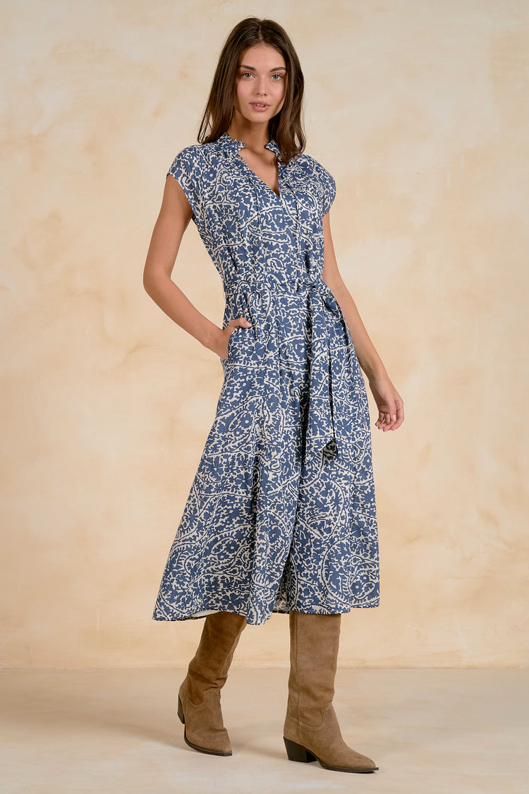 ELAN Navy Nomadia Maxi Dress (Large)