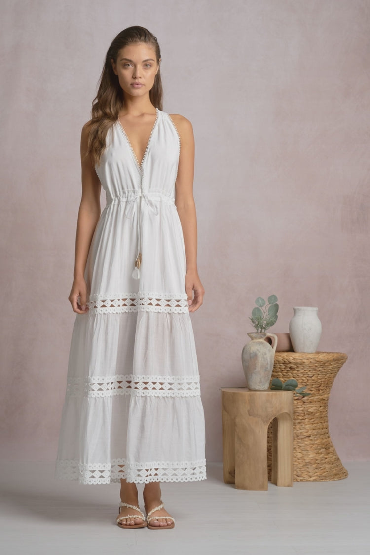 elan halter maxi dress Sleeveless Swim Cover Up - White offering you a well 14 Prom Dresses Inspired Modest Chic Attr 2:34/35