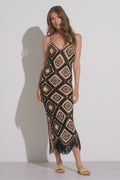 Aleki Crochet Maxi Black Multi